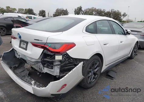 2024 BMW I4 Gran Coupe Edrive40 z USA, uszkodzony, nr VIN WBY73AW06RFR80412